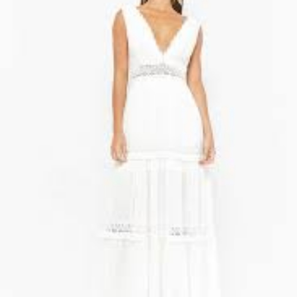 Crochet Trim V Neck Maxi